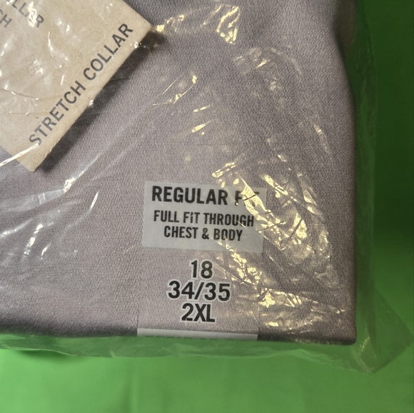 Kenneth Cole Regular Fit Button Down Dress Shirt, Gray - 18 34/35 - NEW - Picture 3 of 4